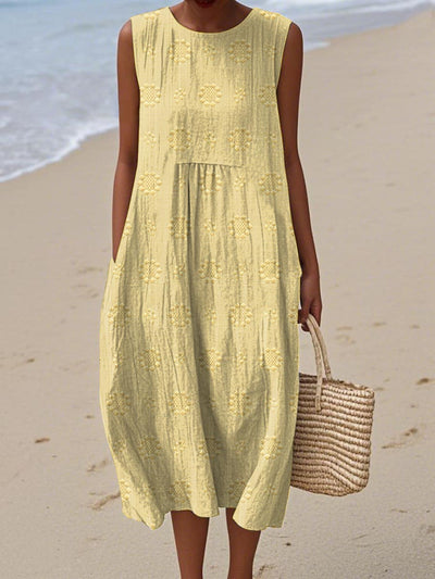 Laluna® | Chic Sleeveless Cotton Dress with Pockets