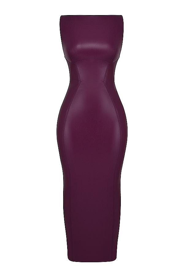 Laluna® | Elegant Leather Maxi Dress