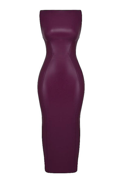 Laluna® | Elegant Leather Maxi Dress