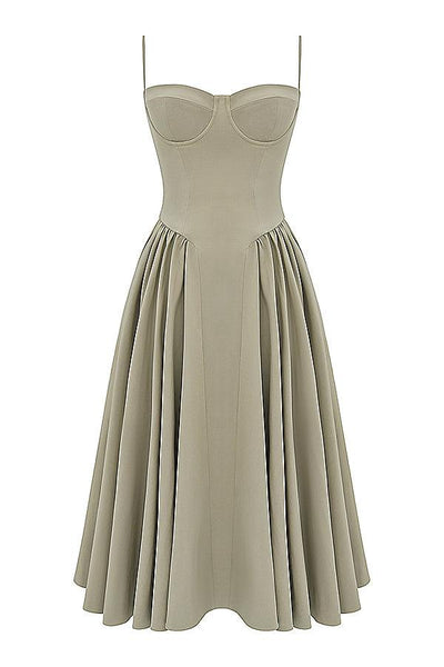 Laluna® Twill Corset Midi Dress