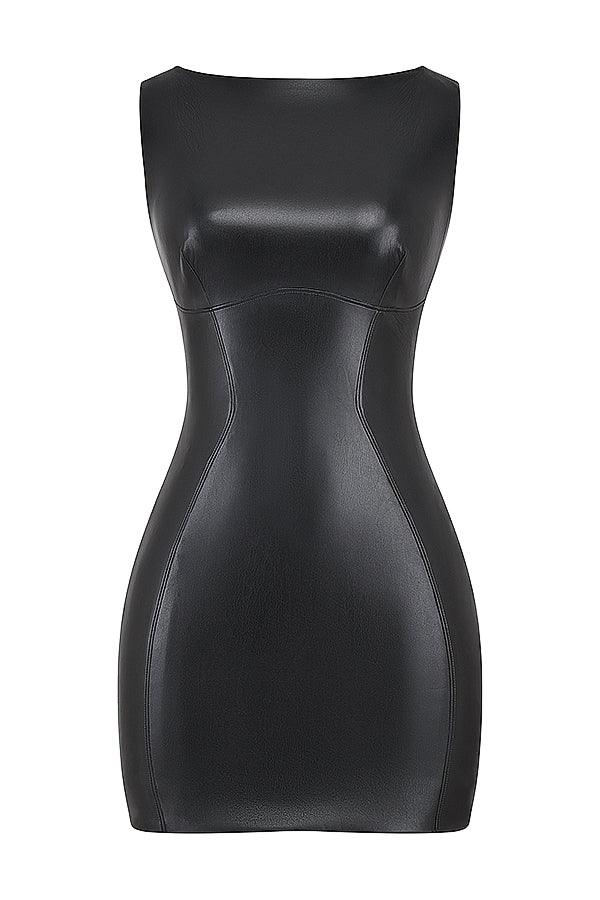 Laluna® | Eco-Friendly Vegan Leather Mini Dress