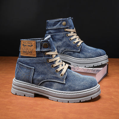 Artisan Crafted Denim Boots