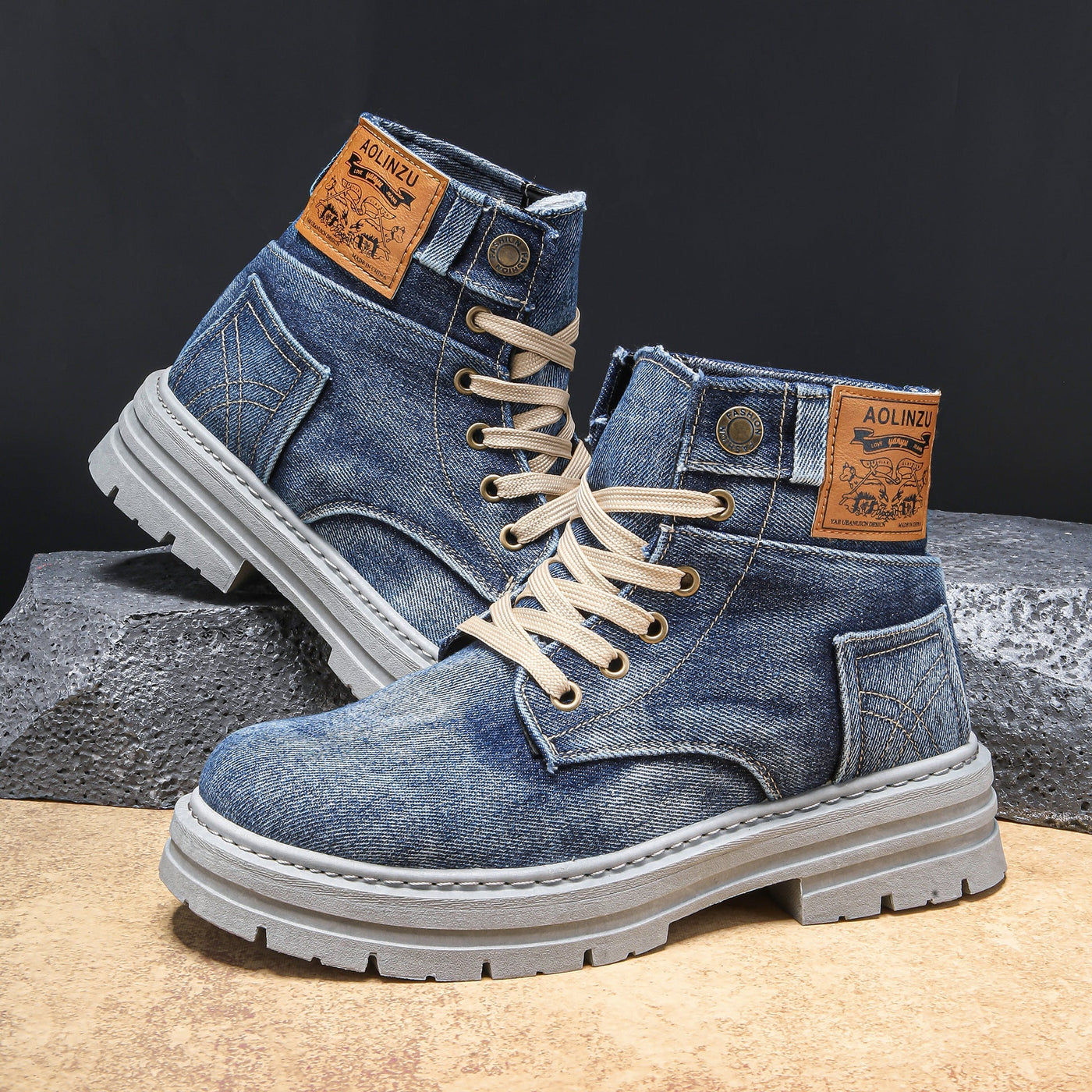 Artisan Crafted Denim Boots