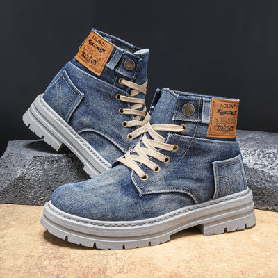Artisan Crafted Denim Boots