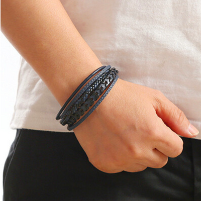 Viking Leather Braided Bracelet - Ragnar Band