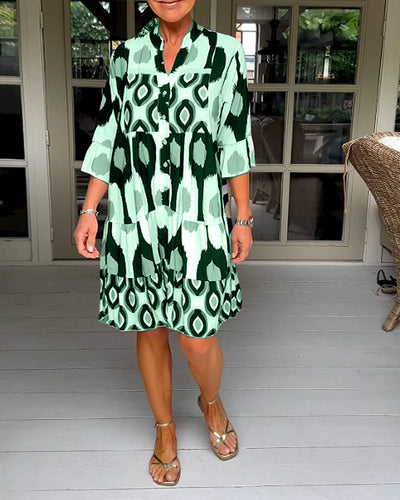 Laluna® | 3/4 Sleeve Printed Dress