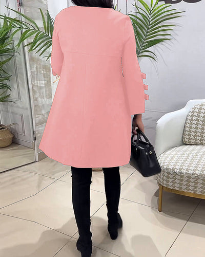 Laluna® | Relaxed Knee-Length Dress with Long Sleeves