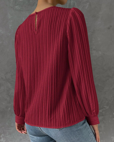 Laluna® | Solid Blouse with Lantern Sleeves