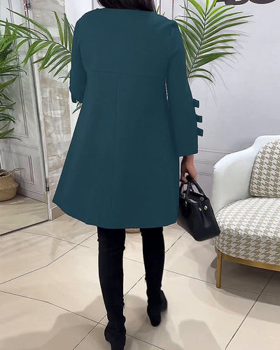 Laluna® | Relaxed Knee-Length Dress with Long Sleeves
