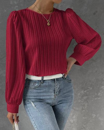 Laluna® | Solid Blouse with Lantern Sleeves