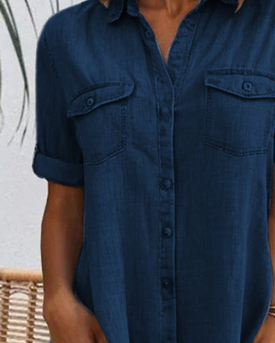 Laluna® | Relaxed Fit Denim Dress with Collar