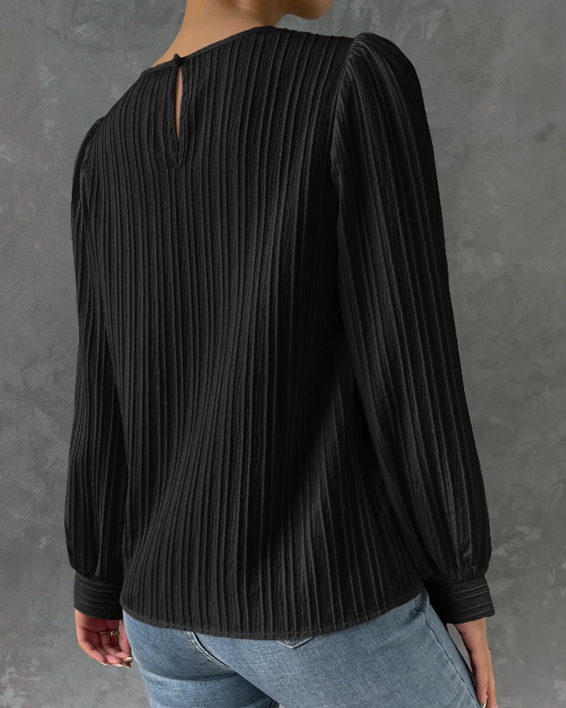 Laluna® | Solid Blouse with Lantern Sleeves
