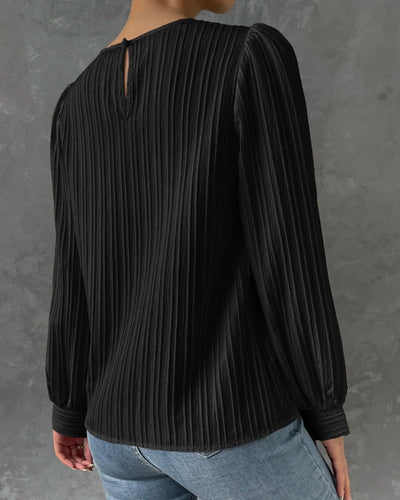 Laluna® | Solid Blouse with Lantern Sleeves