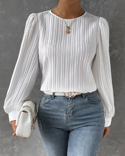 Laluna® | Solid Blouse with Lantern Sleeves