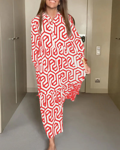Laluna® | Polka Dot & Geometric Print Dress
