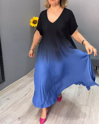 Laluna® | Ombre Pleated Casual Dress