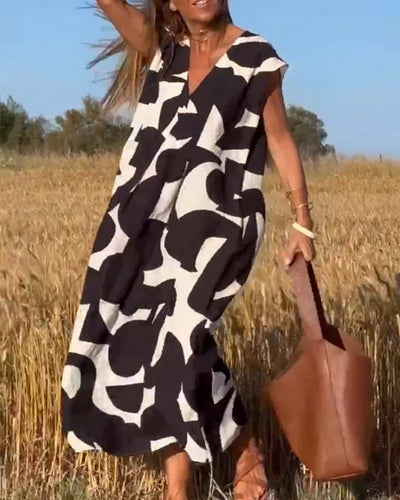 Laluna® | V-Neck Printed Dress
