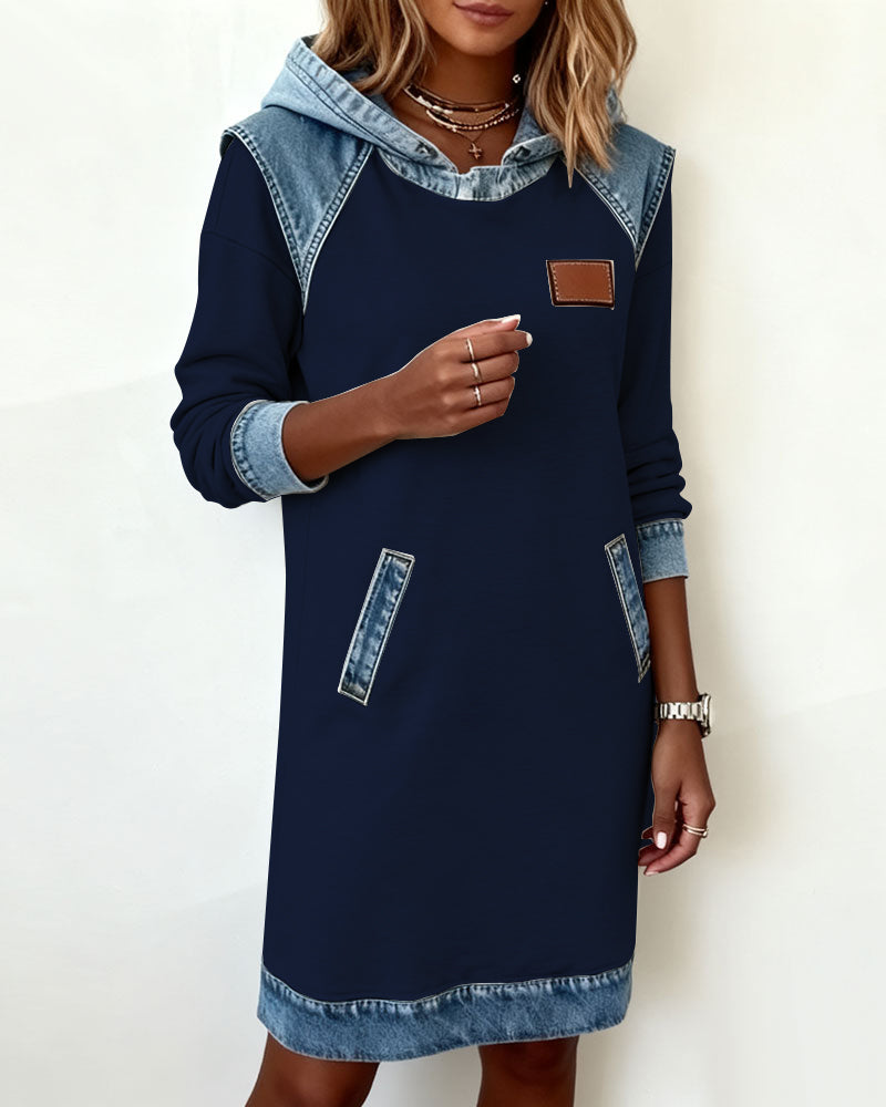 Laluna® | Dress with hood and contrasting inserts
