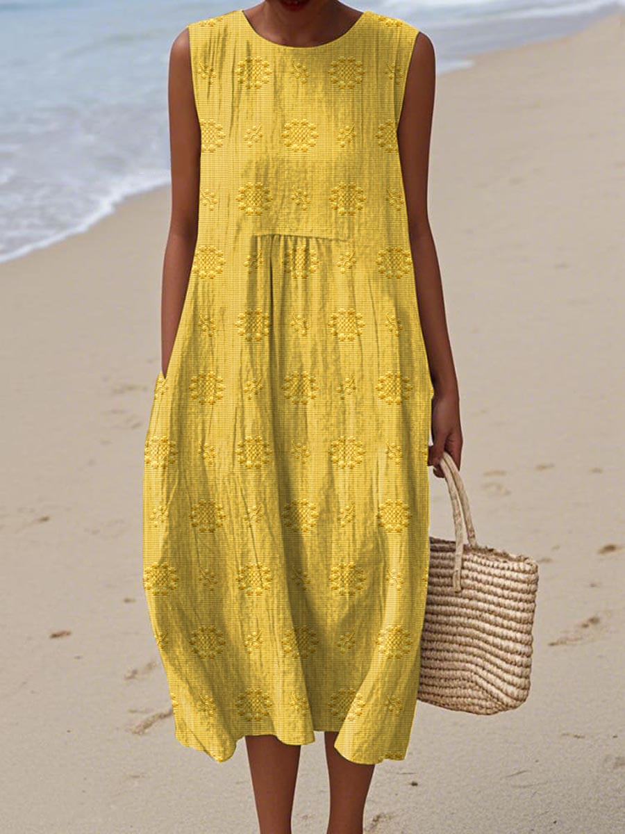 Laluna® | Chic Sleeveless Cotton Dress with Pockets