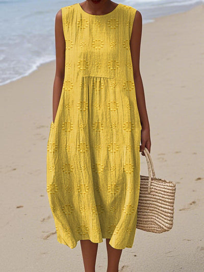 Laluna® | Chic Sleeveless Cotton Dress with Pockets