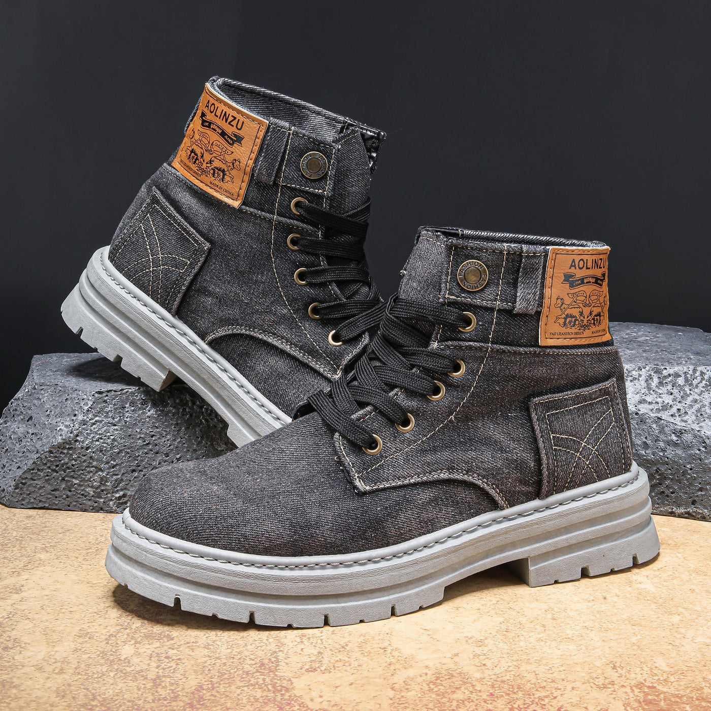 Artisan Crafted Denim Boots