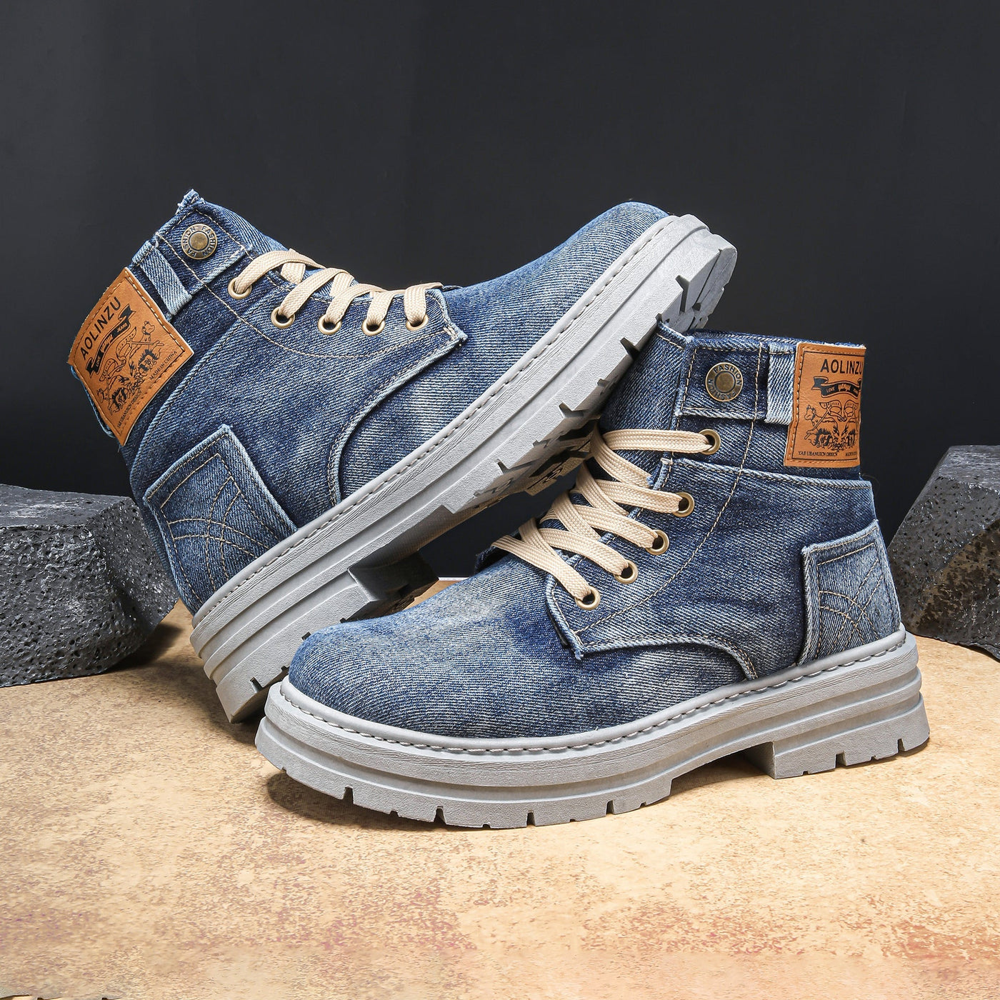 Artisan Crafted Denim Boots