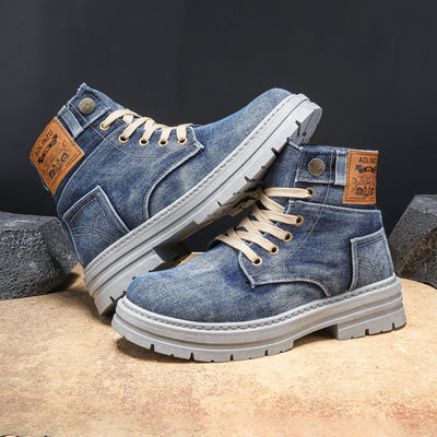Artisan Crafted Denim Boots