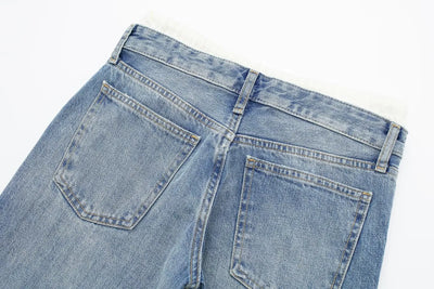 LALUNA® | WHITE STRAIGHT LEG BOXER JEANS