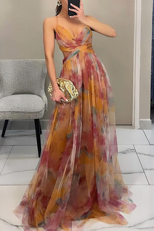 Victoria | Elegant Floral Print Maxi Dress