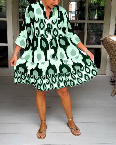 Laluna® | 3/4 Sleeve Printed Dress