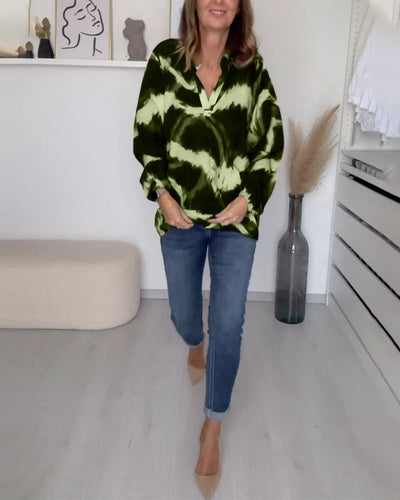 Laluna® | V-Neck Printed Casual Top