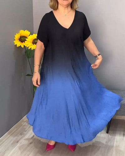 Laluna® | Ombre Pleated Casual Dress