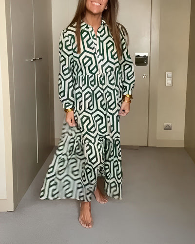 Laluna® | Polka Dot & Geometric Print Dress