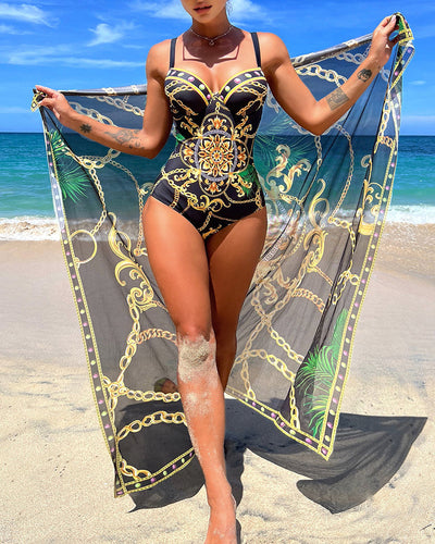 Darius – Push-Up One-Piece Swimsuit with Coordinating Beach Skirt
