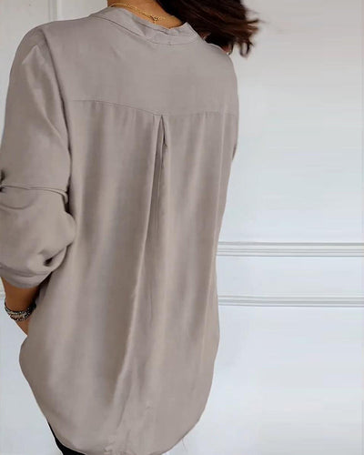 Laluna® | Casual Top Featuring Sequin Detail and Button Accents