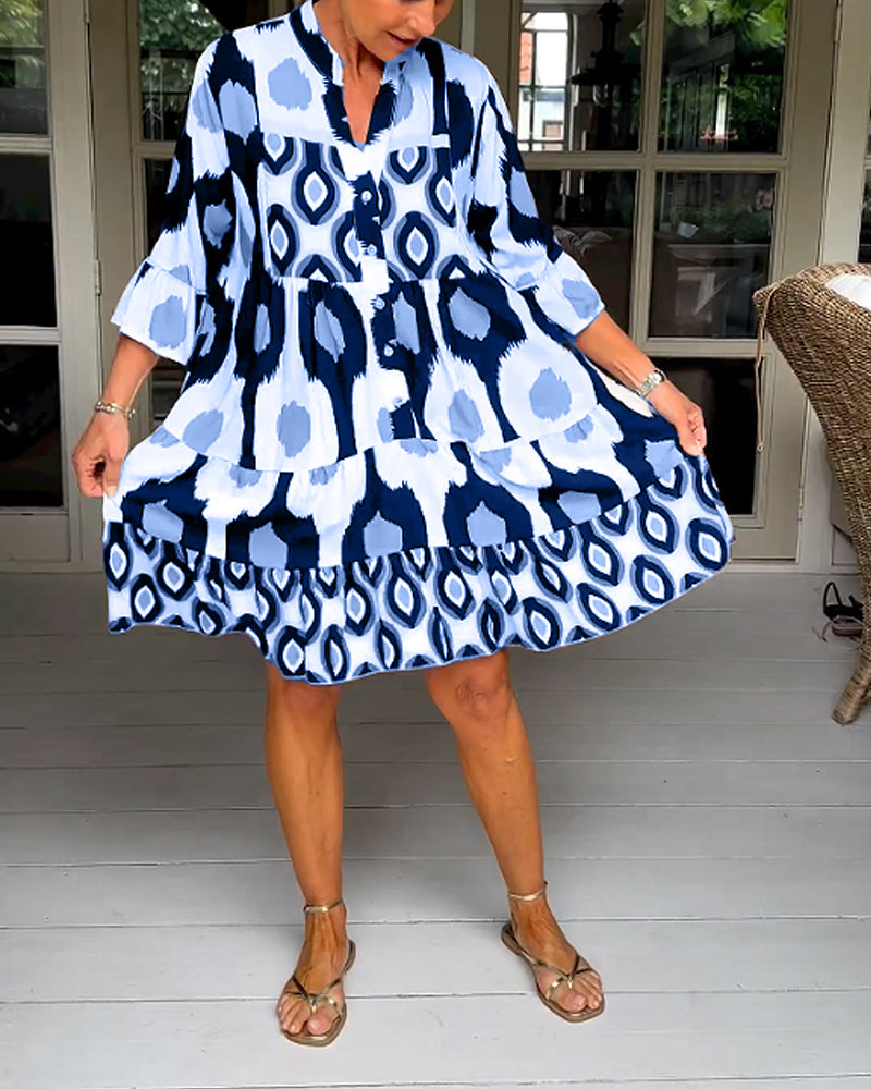 Laluna® | 3/4 Sleeve Printed Dress