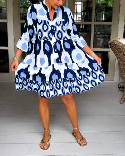Laluna® | 3/4 Sleeve Printed Dress