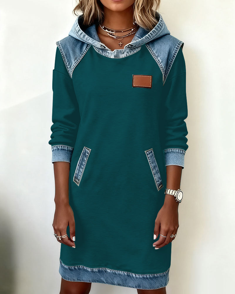 Laluna® | Dress with hood and contrasting inserts
