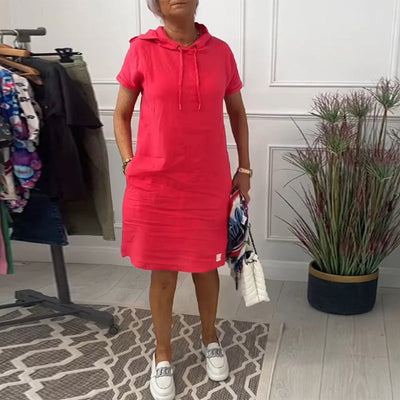 Laluna® | Short Sleeve Hooded Casual Dress
