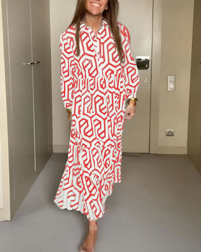 Laluna® | Polka Dot & Geometric Print Dress