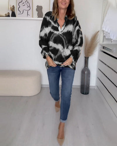 Laluna® | V-Neck Printed Casual Top