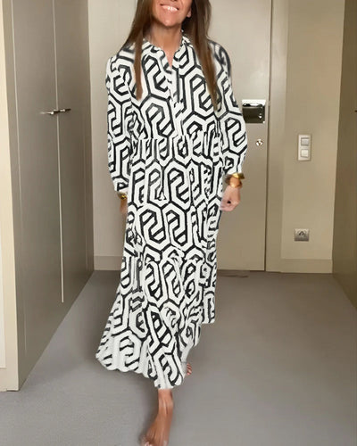 Laluna® | Polka Dot & Geometric Print Dress
