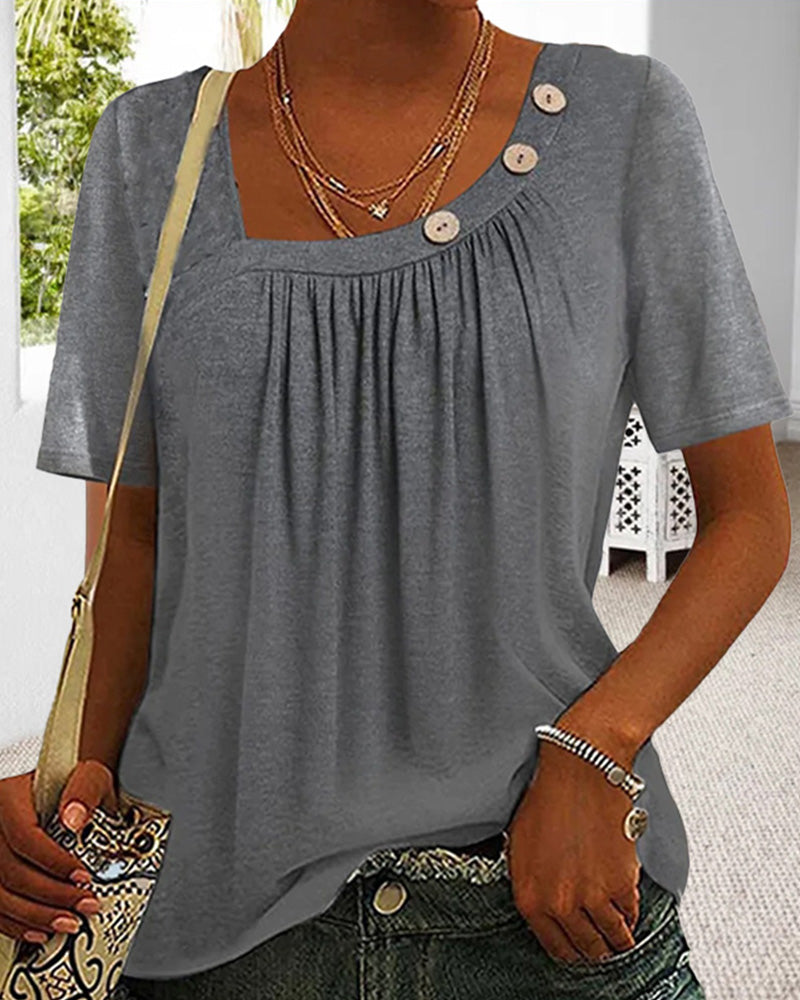 Laluna® | Cozy Short Sleeve Solid Top