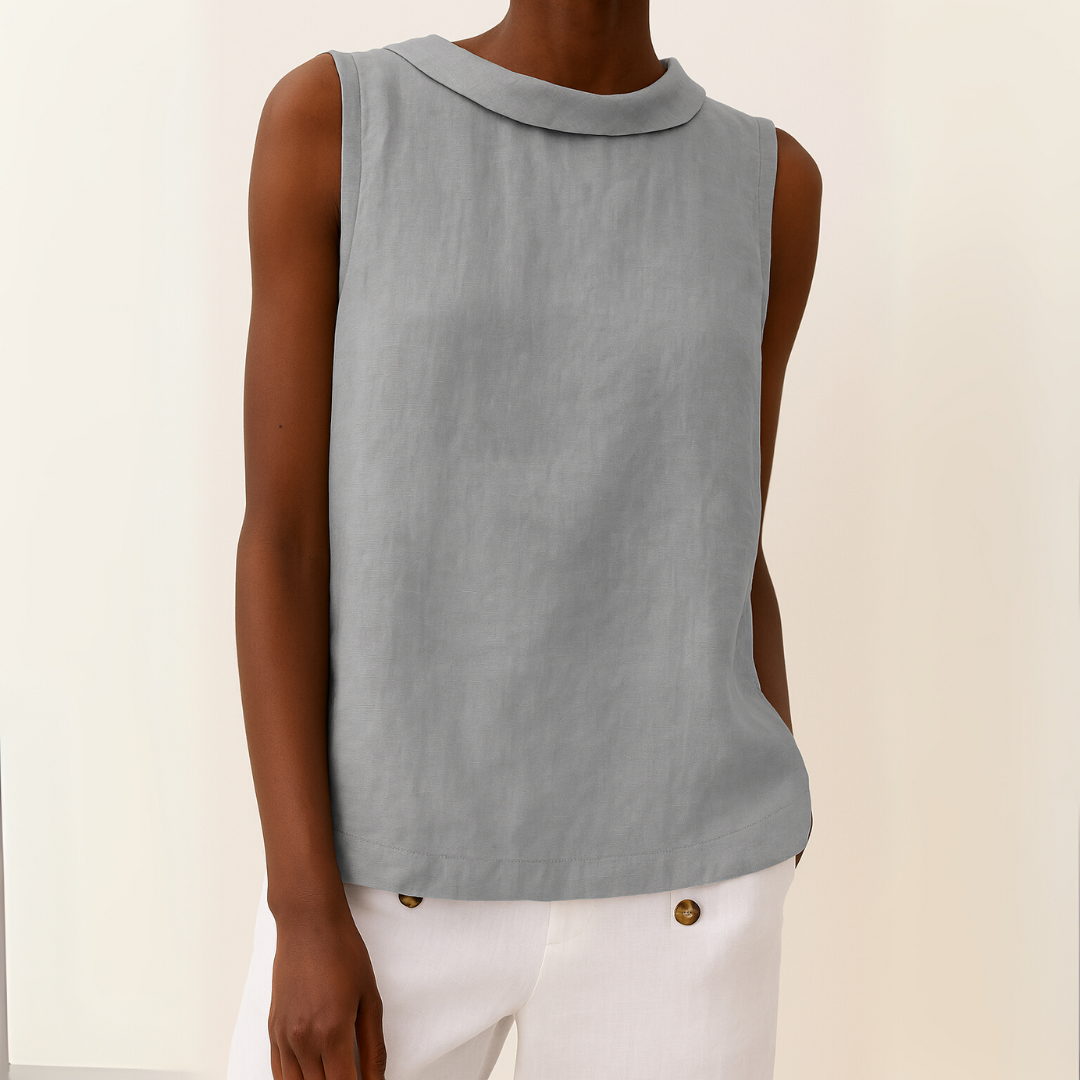 Laluna® | Sleeveless Roll Collar Top