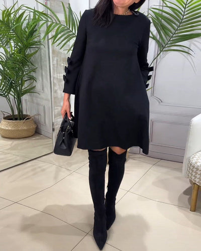 Laluna® | Relaxed Knee-Length Dress with Long Sleeves