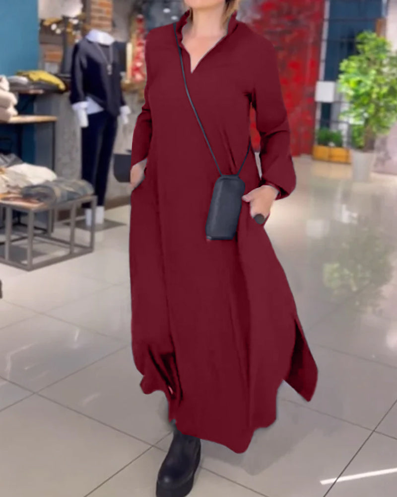 Laluna® | Flowing Maxi Dress with Side Slit