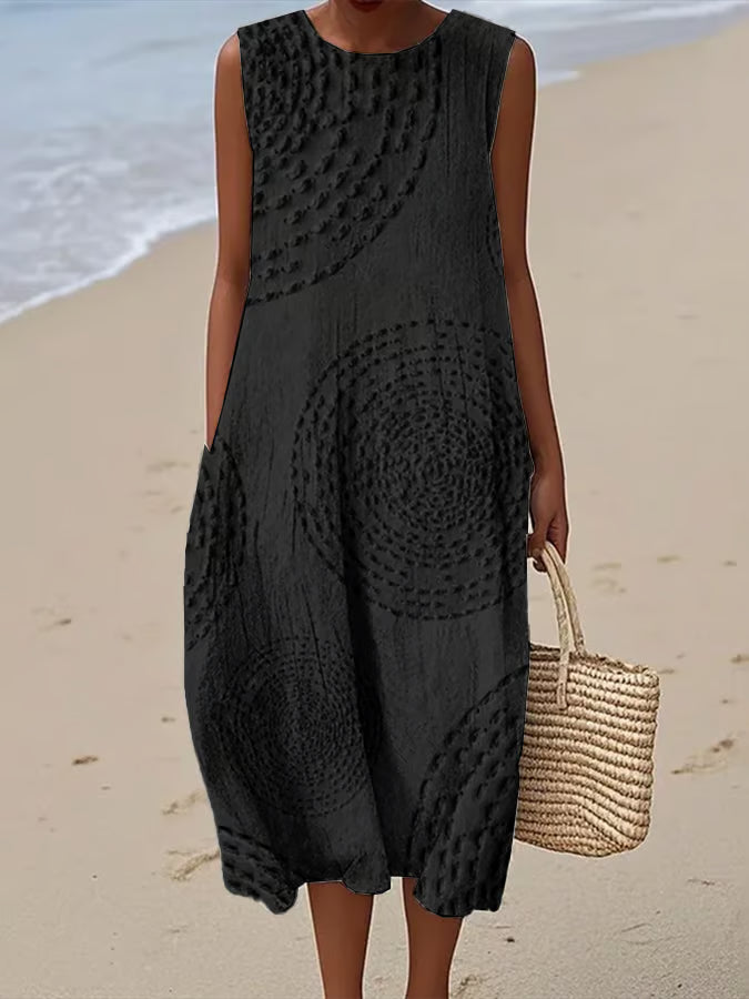 Laluna® | Textured Sleeveless Maxi Dress