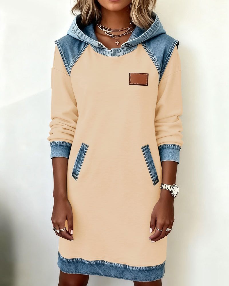 Laluna® | Dress with hood and contrasting inserts