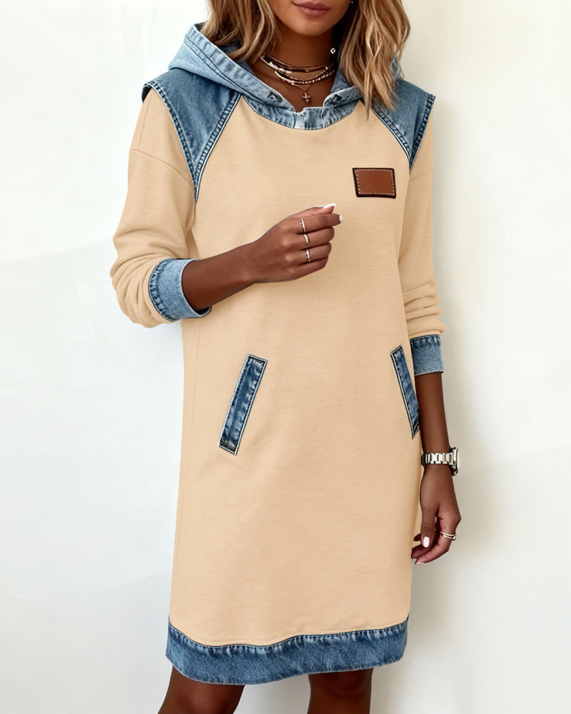 Laluna® | Dress with hood and contrasting inserts