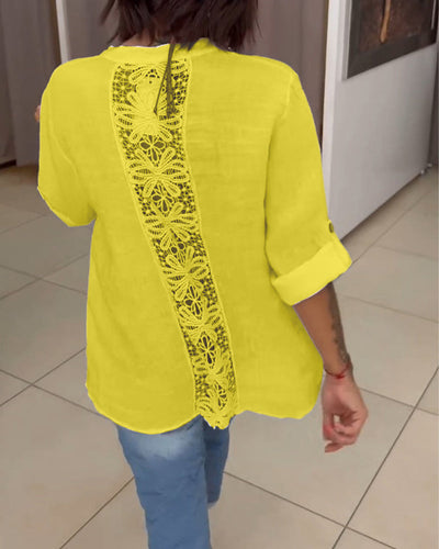 Classic Pocketed Shirt with Single Button Closure